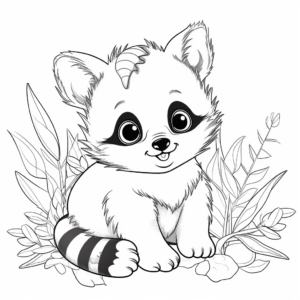 Adventurous Baby Raccoon Coloring Sheets 4