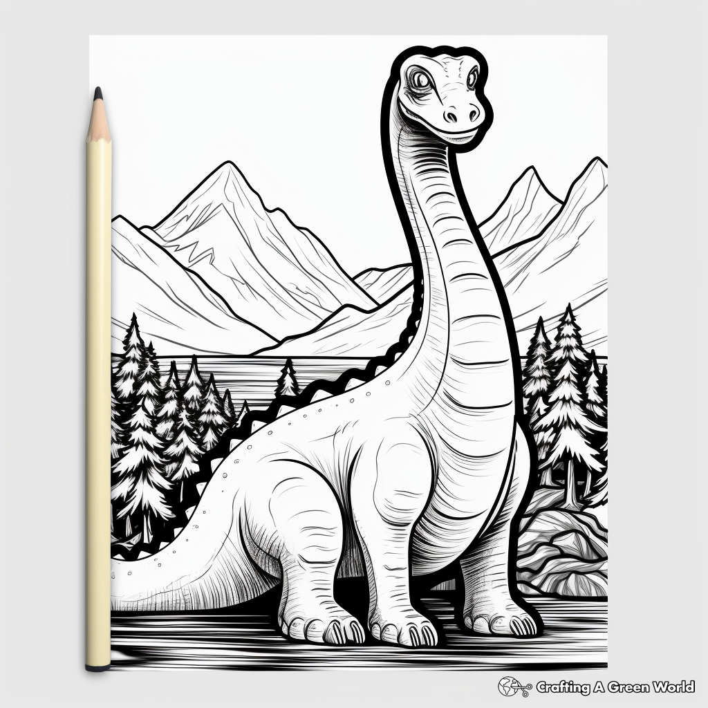 Adventurous Brachiosaurus Coloring Pages 2