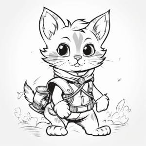 Adventurous Cat Kid Pirate Coloring Pages 3