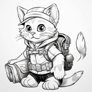 Adventurous Cat Kid Pirate Coloring Pages 4