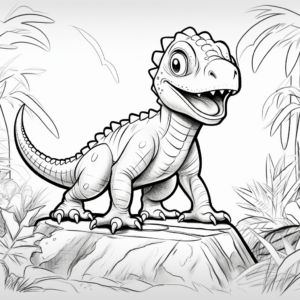 Adventurous Dinosaur Expedition Coloring Pages 2