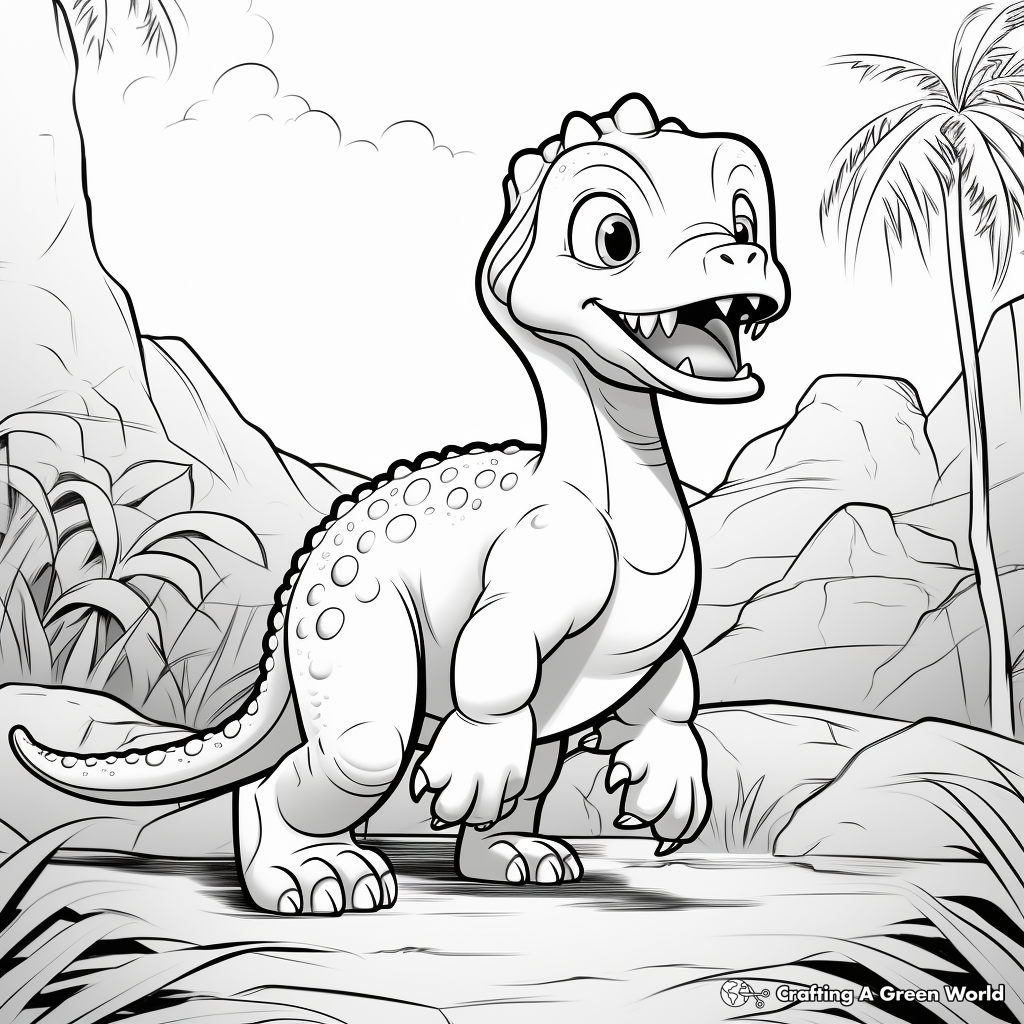 Adventurous Dinosaur Expedition Coloring Pages 3