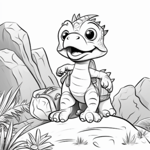 Adventurous Dinosaur Expedition Coloring Pages 4