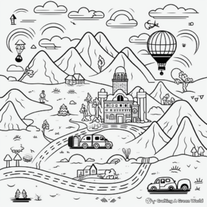 Adventurous Map Book Coloring Pages 3