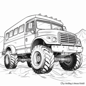 Adventurous Off-road Bus Coloring Pages 1