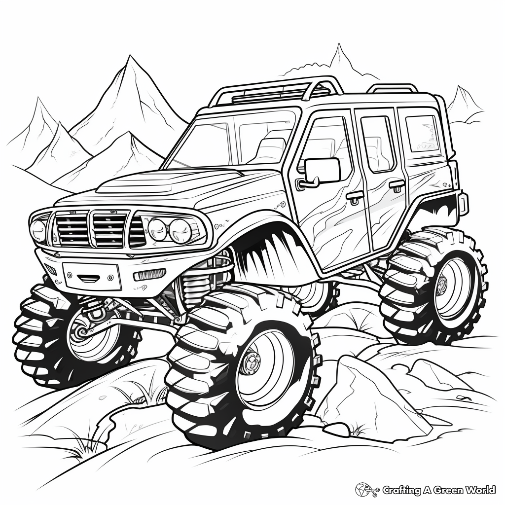 Adventurous Off-road Bus Coloring Pages 4