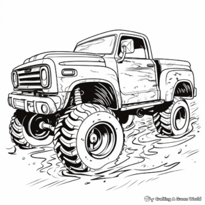 Adventurous Off-Road Mud Truck Coloring Pages 3