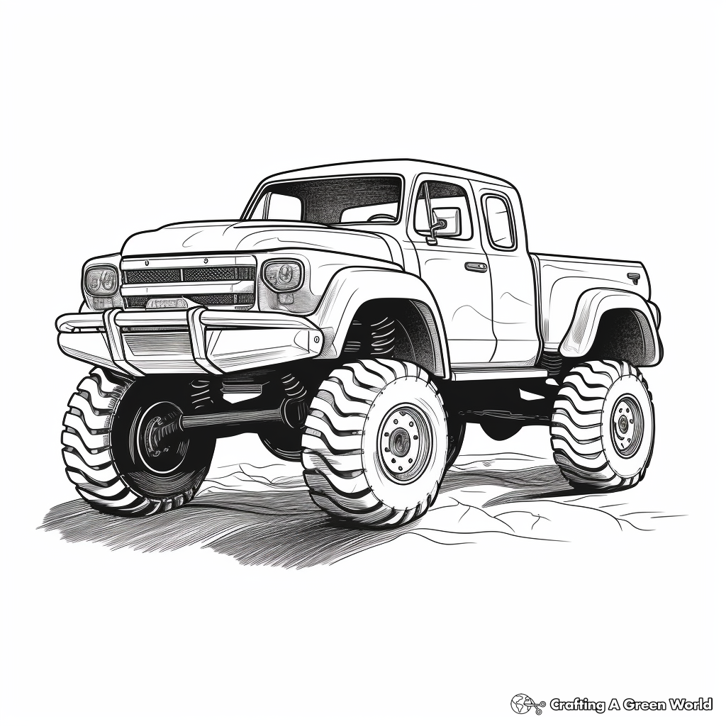 Adventurous Off-Road Mud Truck Coloring Pages 4