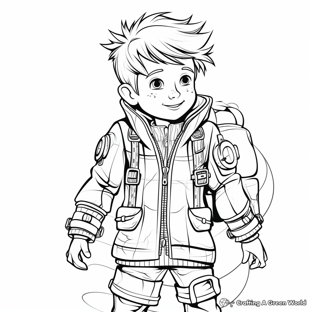 Adventurous Outdoor Jacket Coloring Pages 1
