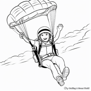 Adventurous Paragliding Coloring Pages 2
