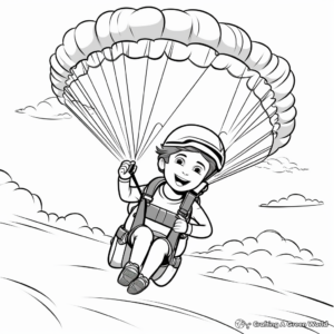 Adventurous Paragliding Coloring Pages 4