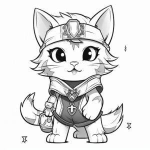 Adventurous Pirate Kitty Coloring Pages 1