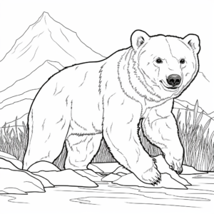 Adventurous Polar Bear Hunting Coloring Pages 1