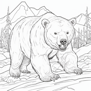 Adventurous Polar Bear Hunting Coloring Pages 2