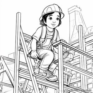 Adventurous Scaffolding Coloring Pages 1