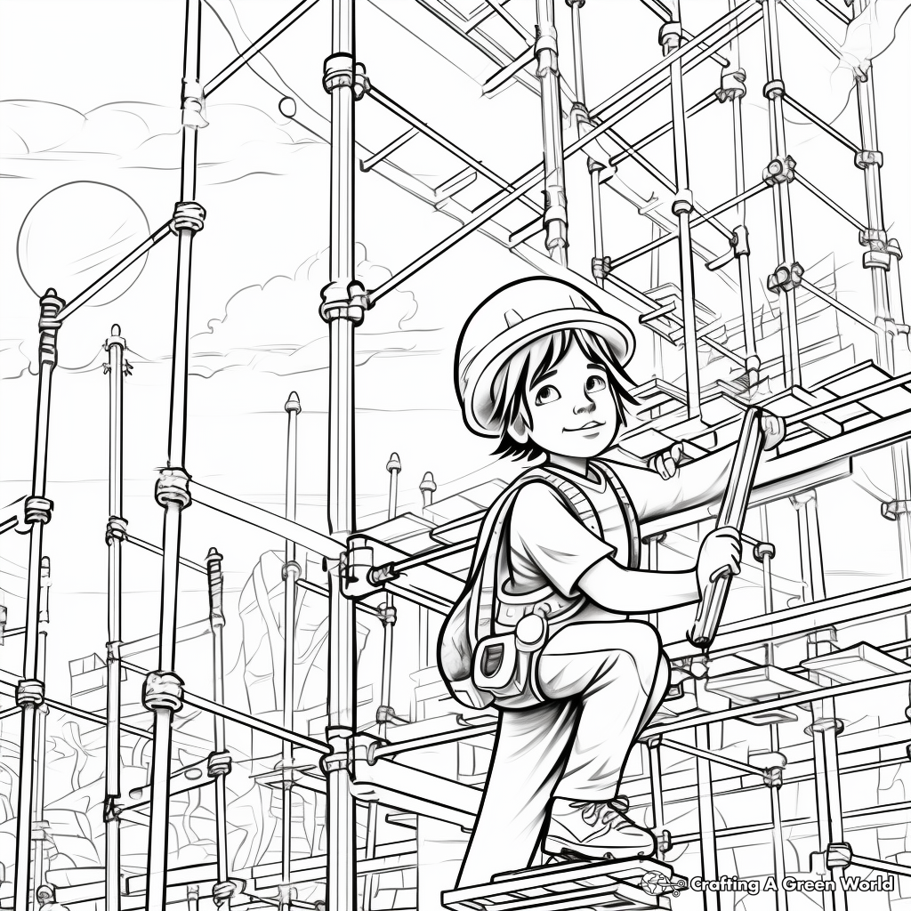 Adventurous Scaffolding Coloring Pages 3