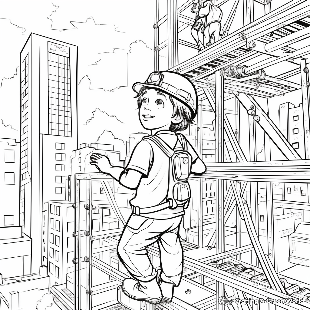 Adventurous Scaffolding Coloring Pages 4
