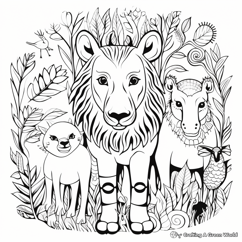 Aesthetic Animal Patterns Coloring Pages 3