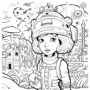 Aesthetic Coloring Pages Featuring Famous Artwork 2