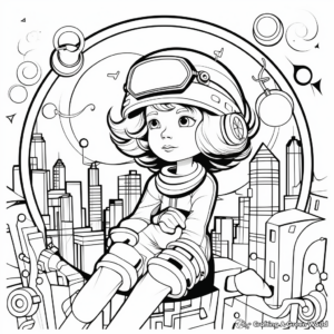 Aesthetic Coloring Pages Featuring Famous Artwork 4