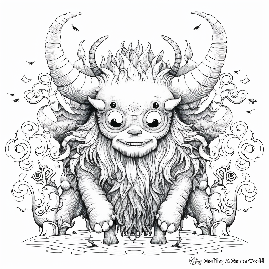 Aesthetic Coloring Pages of Legendary Mythical Creatures 4