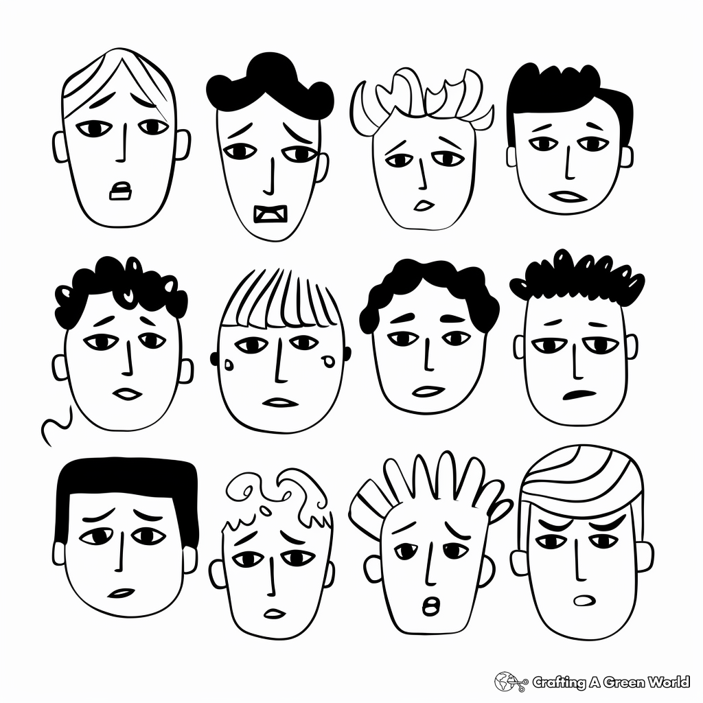 Aesthetic Coloring Pages: Faces and Silhouettes 2