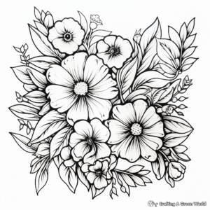 Aesthetic Floral Patterns Coloring Pages 4