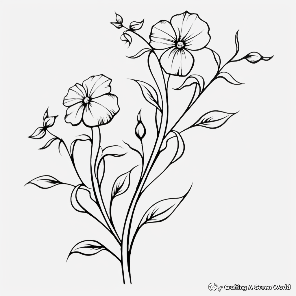 Aesthetic Lavender Vine Coloring Pages 1