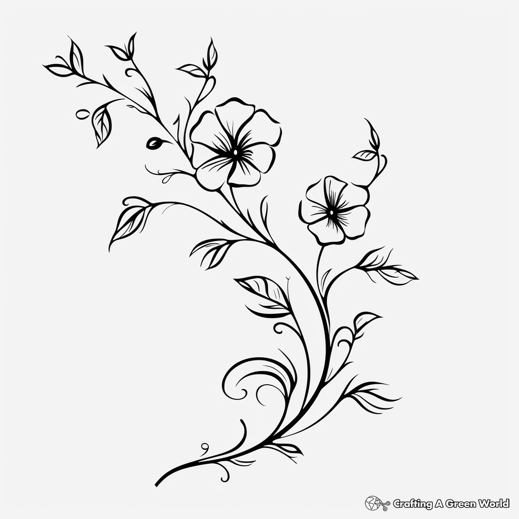 Aesthetic Lavender Vine Coloring Pages 2