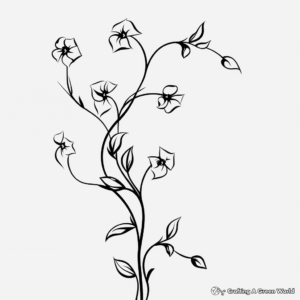 Aesthetic Lavender Vine Coloring Pages 4