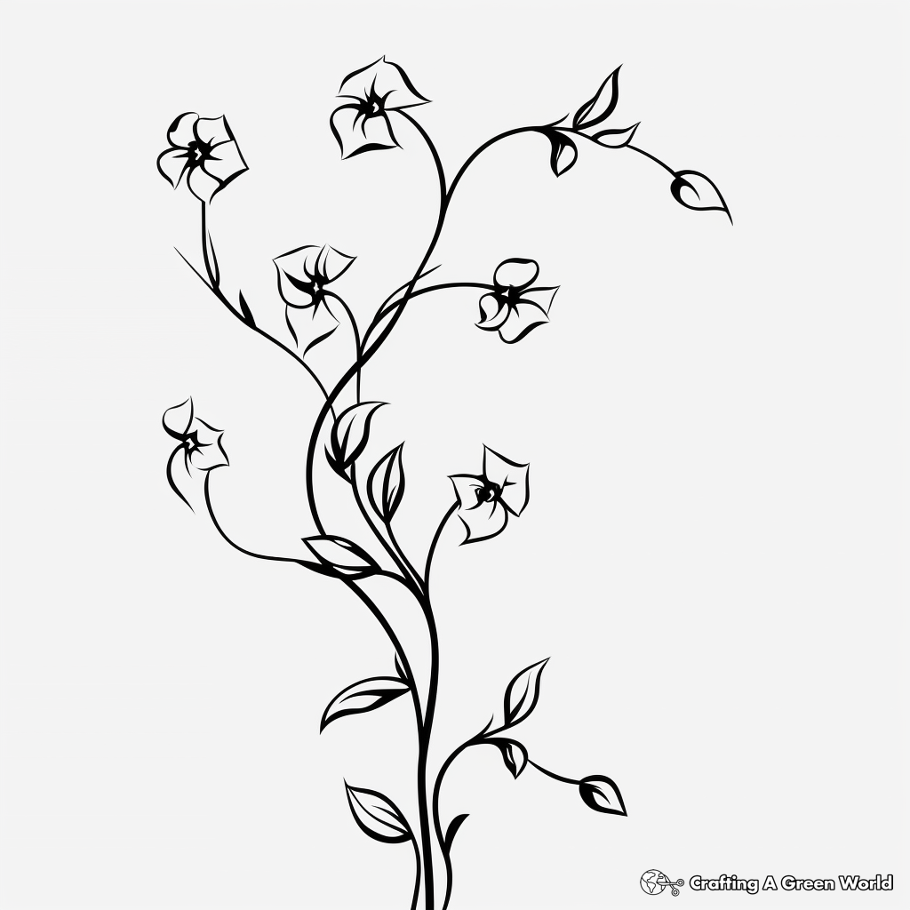 Aesthetic Lavender Vine Coloring Pages 4