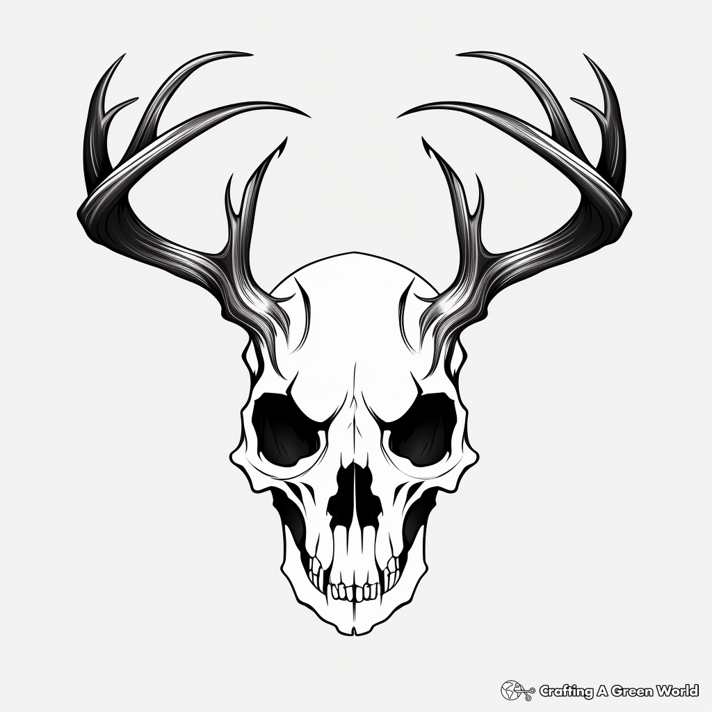 Aesthetic Minimalist Deer Skull Coloring Pages 2