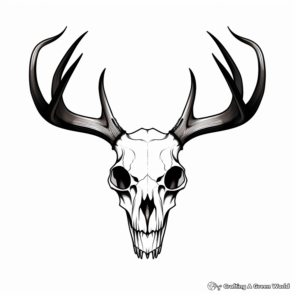 Aesthetic Minimalist Deer Skull Coloring Pages 3