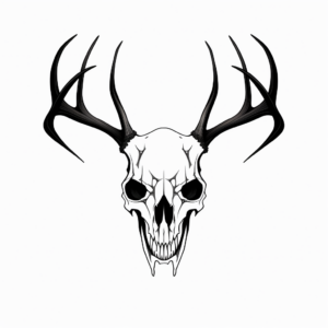 Aesthetic Minimalist Deer Skull Coloring Pages 4