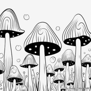 Aesthetic Mushroom Patterns Coloring Pages 3