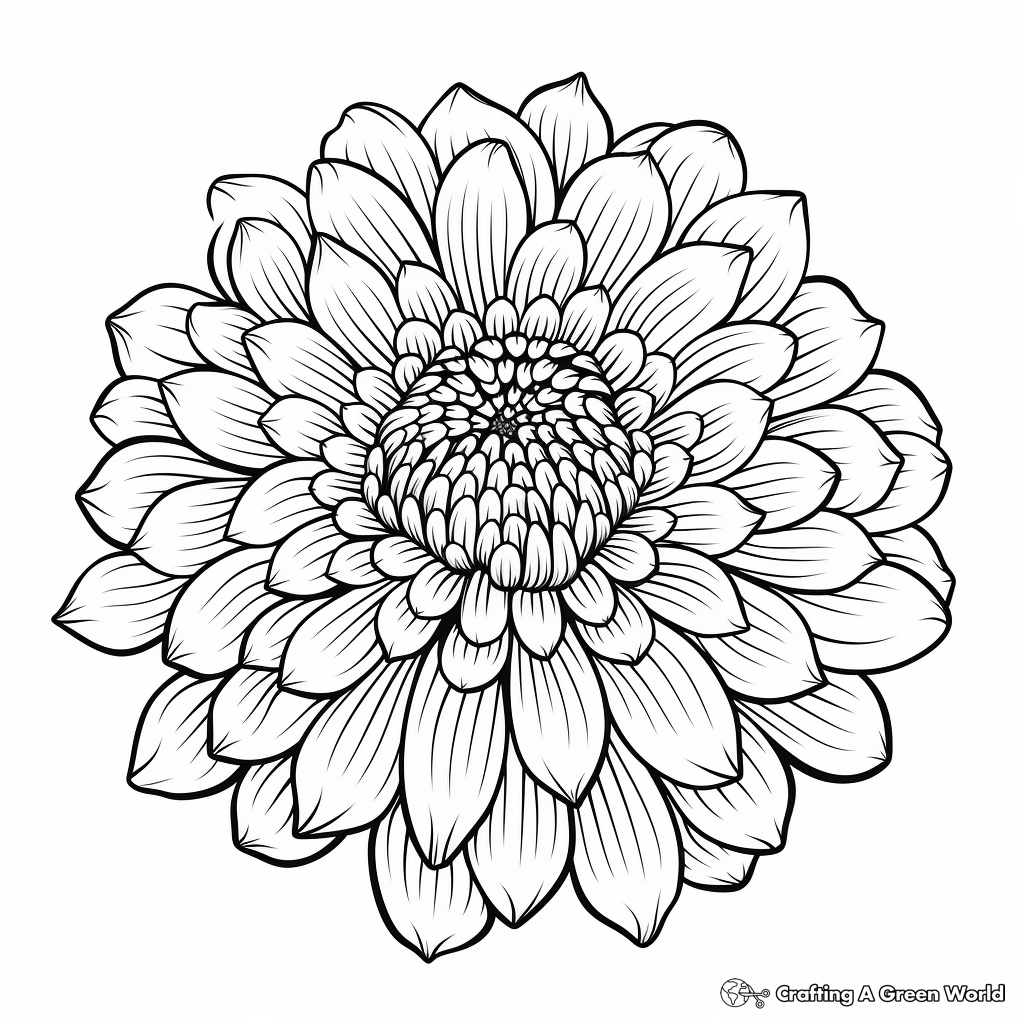 Aesthetically Pleasing Chrysanthemum Coloring Pages 3