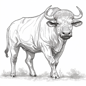African Buffalo Coloring Pages: Detailed for Adults 1