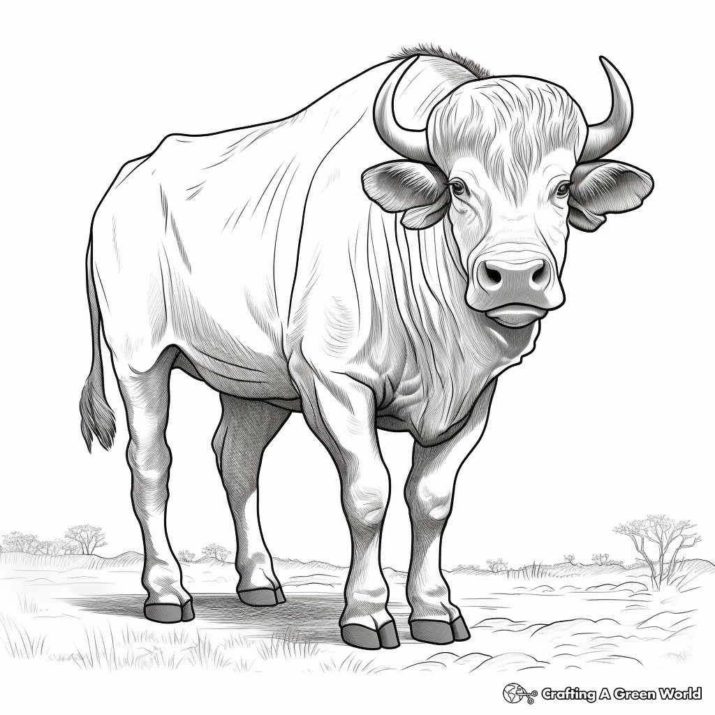 African Buffalo Coloring Pages: Detailed for Adults 4