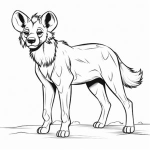 African Wild Dog vs Hyena Coloring Pages 4