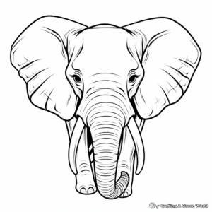African Wildlife: Elephant Head Coloring Pages 2