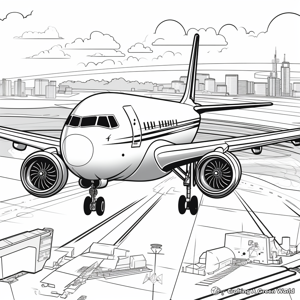 Air Traffic Control Scene Coloring Pages 4