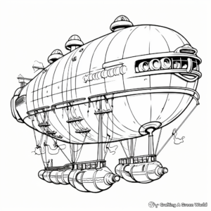 Airship Balloon Coloring Pages for Adventurous Kids 1