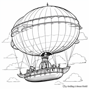 Airship Balloon Coloring Pages for Adventurous Kids 2