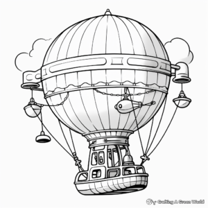 Airship Balloon Coloring Pages for Adventurous Kids 3