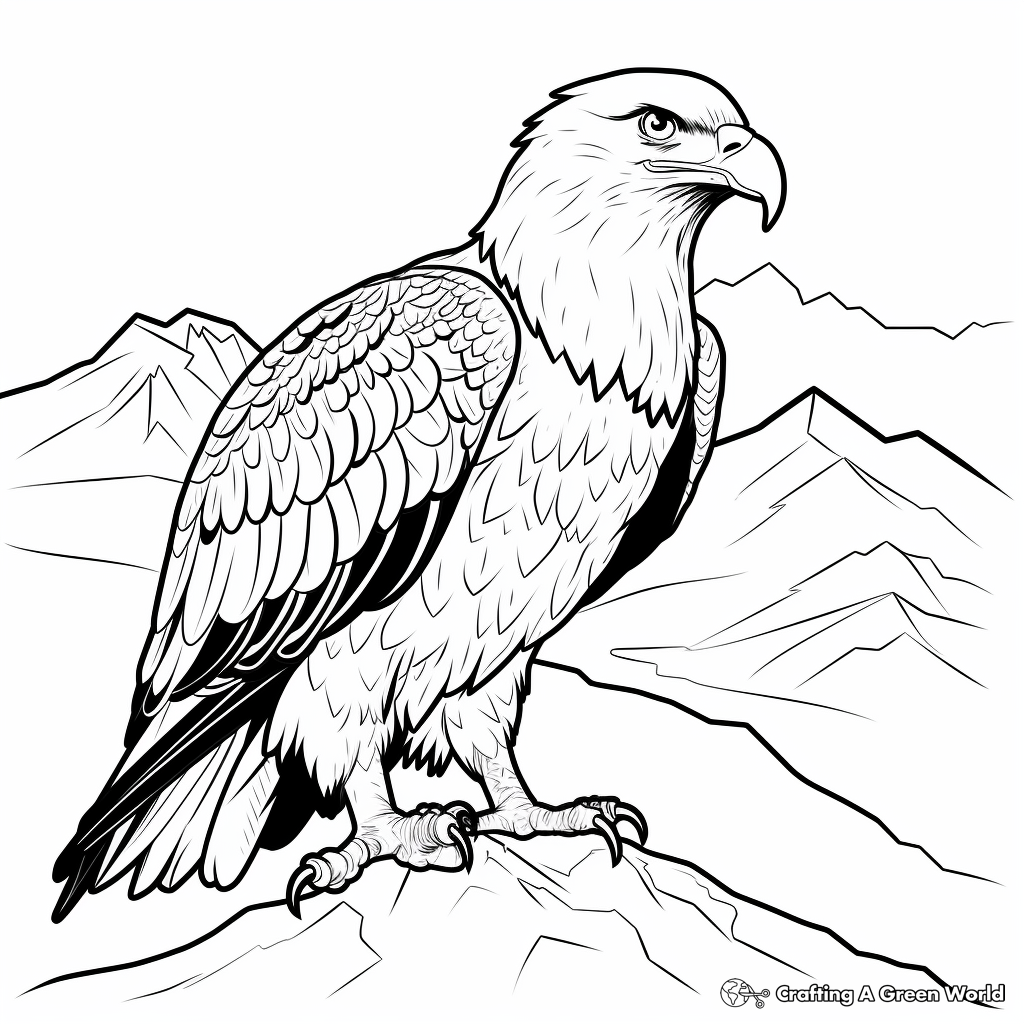 Alaskan Bald Eagle Coloring Sheet 1