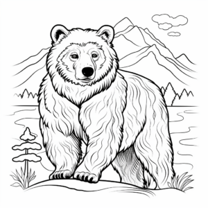 Alaskan Grizzly Bear Coloring Pages 1