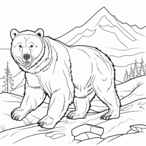 Alaskan Grizzly Bear Coloring Pages 2