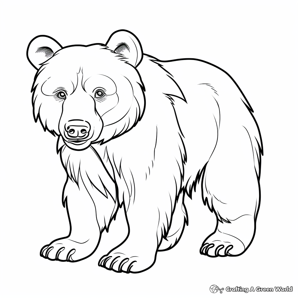 Alaskan Grizzly Bear Coloring Pages 4