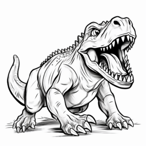 Albertosaurus Roaring in the Wild Coloring Pages 2