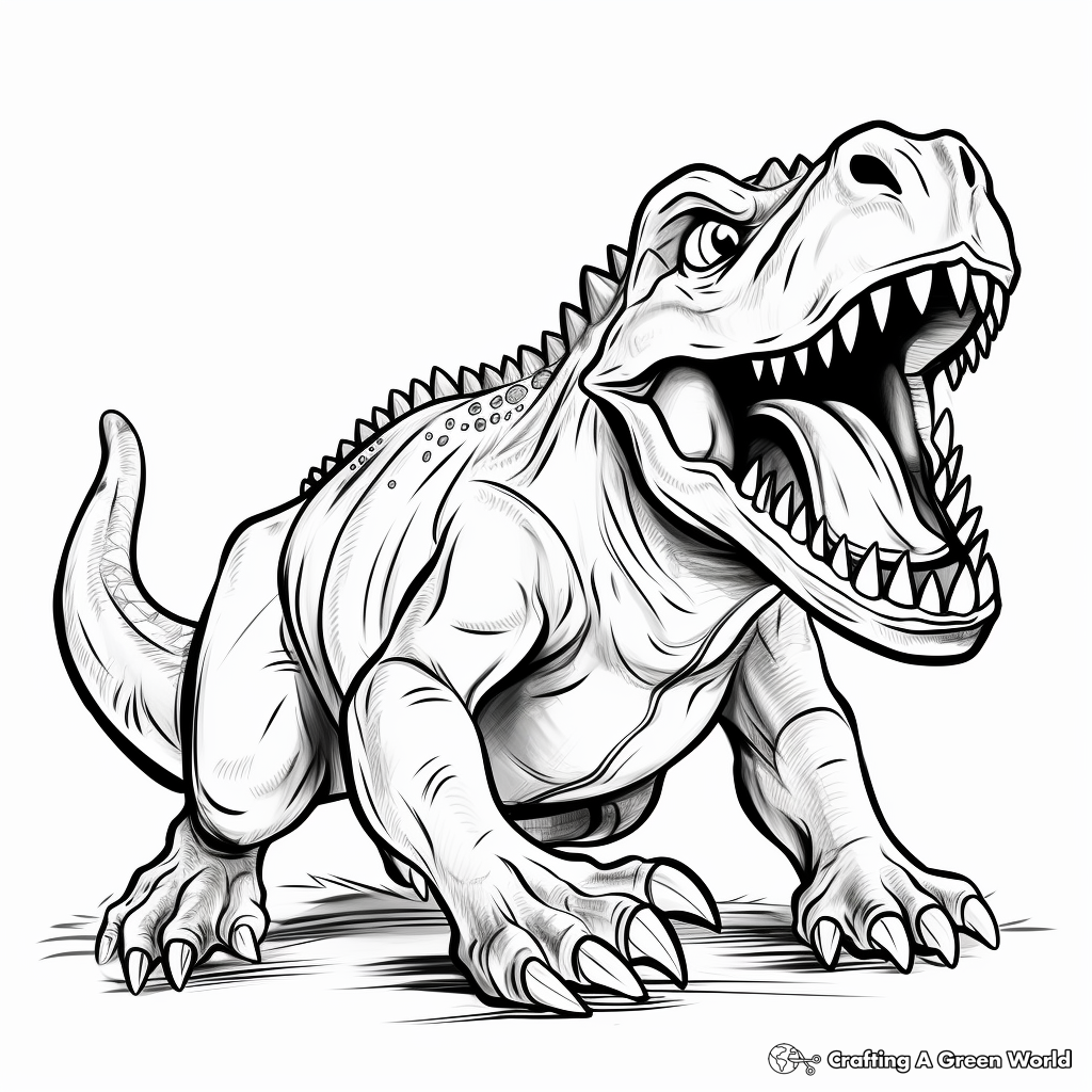 Albertosaurus Roaring in the Wild Coloring Pages 2